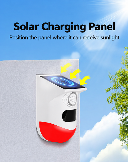 Solar Motion Alarm with Flashing Light