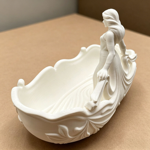 Sculpted Lady Jewellery Storage Tray - White, 18 cm