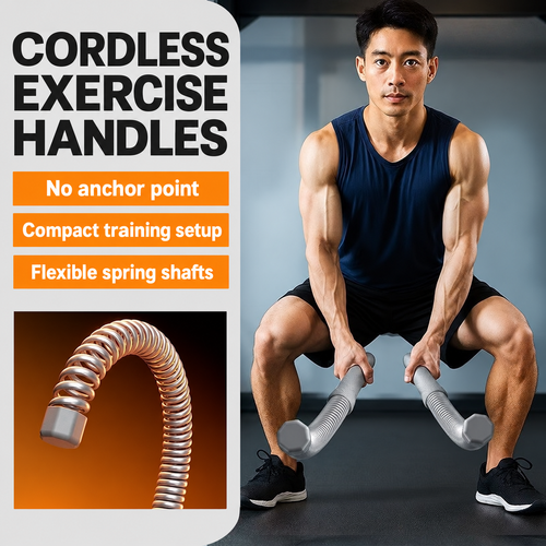 Cordless Spring Training Ropes - Grey Pair