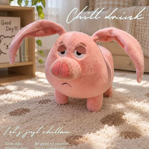 Pink Pig Rolling Stool