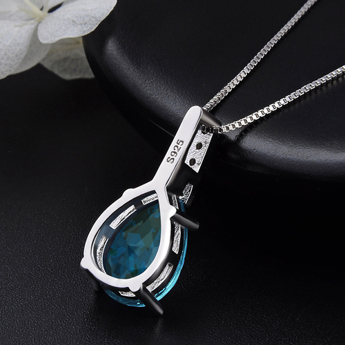 Blue Teardrop Pendant Necklace - 45 cm