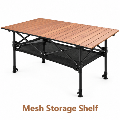Woodgrain Folding Camping Table - 120 x 55 cm