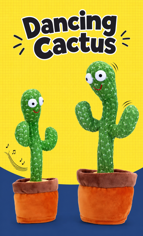 Rechargeable Dancing Talking Cactus Toy - English Version