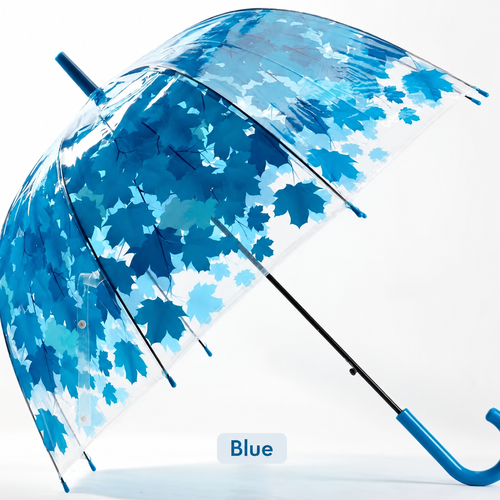 Transparent Maple-Leaf Umbrella - Green or Blue