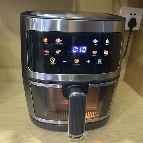 8L Air Fryer with Viewing Window - Black and Steel