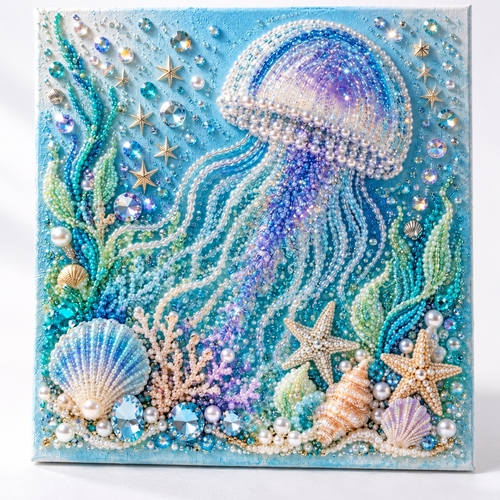 Ocean Diamond Art Panel - 20 x 20 cm