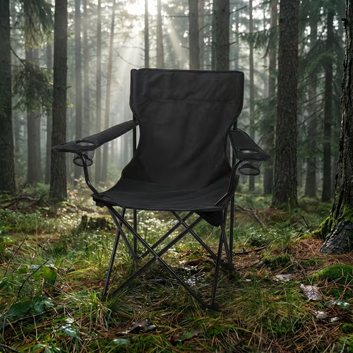 Portable Foldable Camping Chair with Cup Holder and Armrests – Easy-to-Store Outdoor Chair for Dining and Leisure