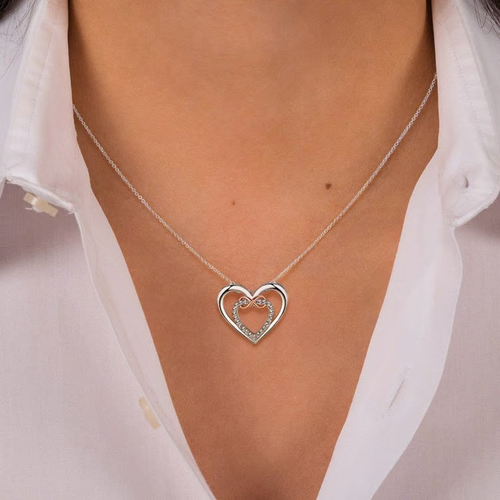 Your Heart for You are Always in Mine Two hearts Infinity Necklace