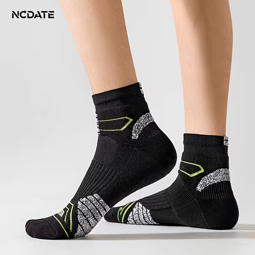 6 Pairs for Spring, Summer, Autumn, And Winter, Wearable in All Seasons. Men'S And Women'S Same Style Ankle Socks - with Mesh Breathable Fabric, Marathon Running Socks, Short Ankle Socks, Basketball Towel Bottom
