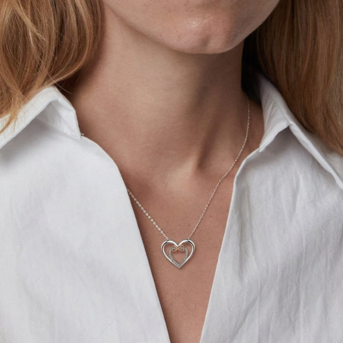 Your Heart for You are Always in Mine Two hearts Infinity Necklace