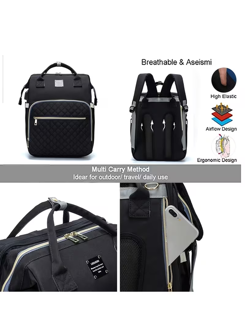 New Oxford Cloth Double Shoulder Mummy Bag with Straps, Outdoor Leisure Mother And Bag, Multifunctional Trendy Diaper Bag, Essential Mom Bag for Travel