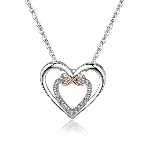 Your Heart for You are Always in Mine Two hearts Infinity Necklace