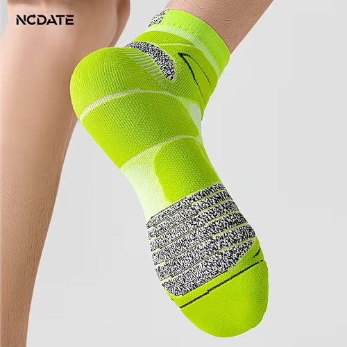 6 Pairs for Spring, Summer, Autumn, And Winter, Wearable in All Seasons. Men'S And Women'S Same Style Ankle Socks - with Mesh Breathable Fabric, Marathon Running Socks, Short Ankle Socks, Basketball Towel Bottom