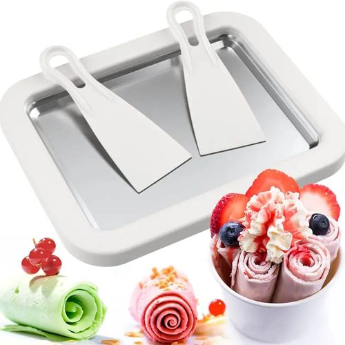 Plug-free 2-in-1 DIY shaved ice tray set