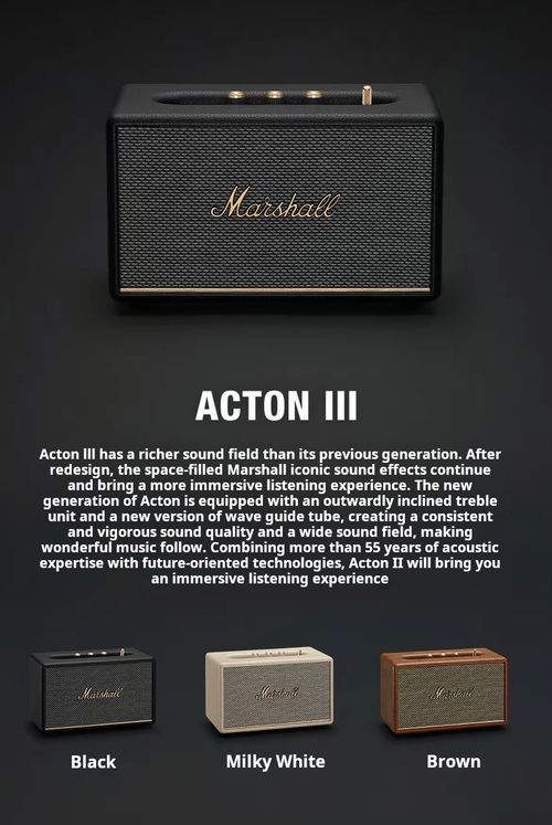 Marshall Acton III Bluetooth Speaker - High-Fidelity Sound for Your Home