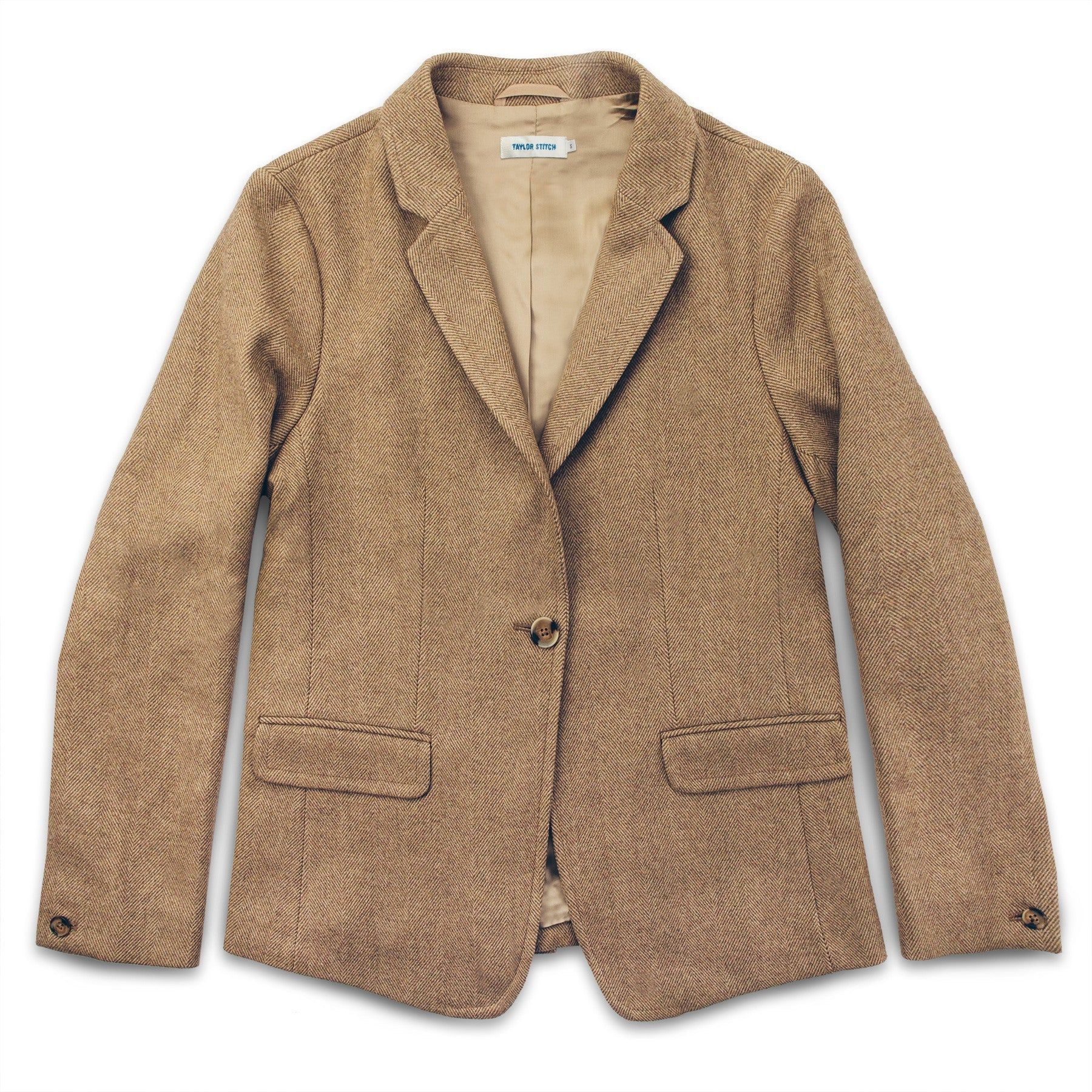 Rccuv Telegraph Blazer in Camel Italian Herringbone