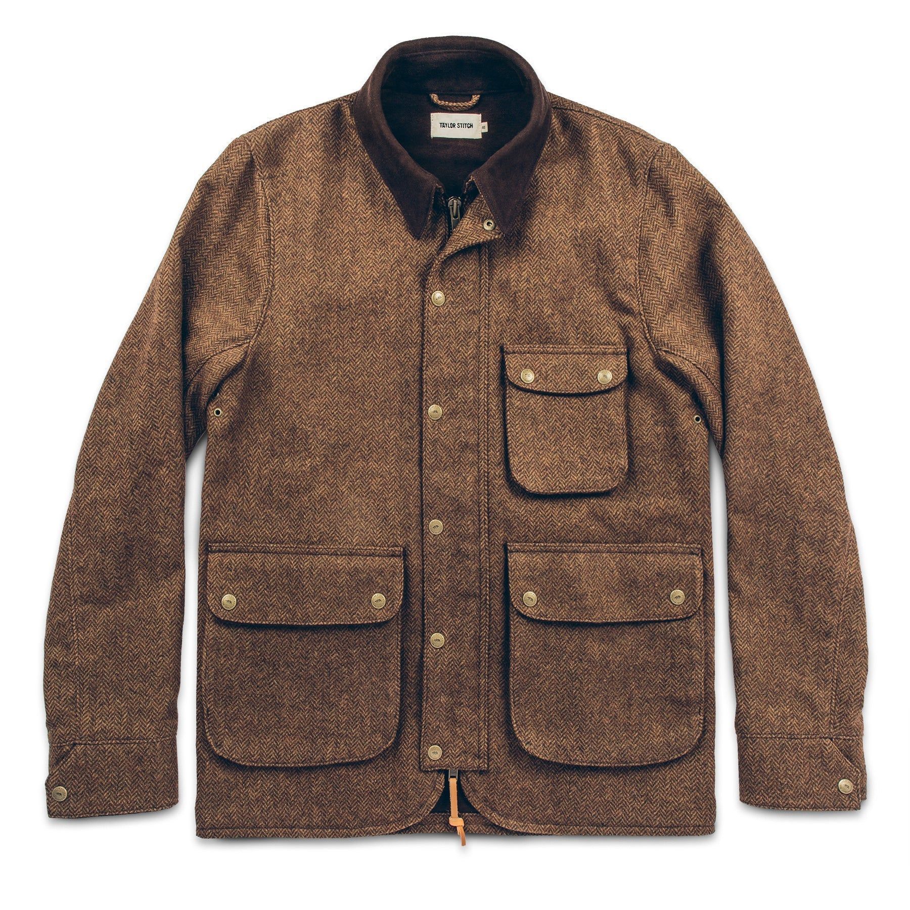 Rccuv Rover Jacket in Oak Herringbone Waxed Wool