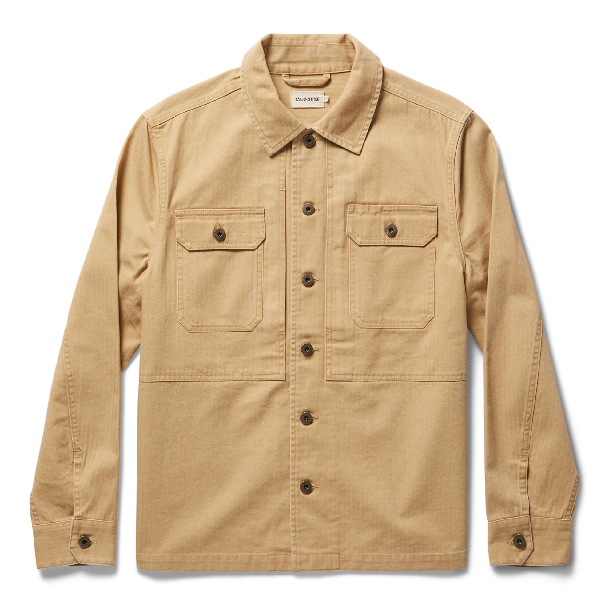 Rccuv Reserve Shirt in Khaki Herringbone