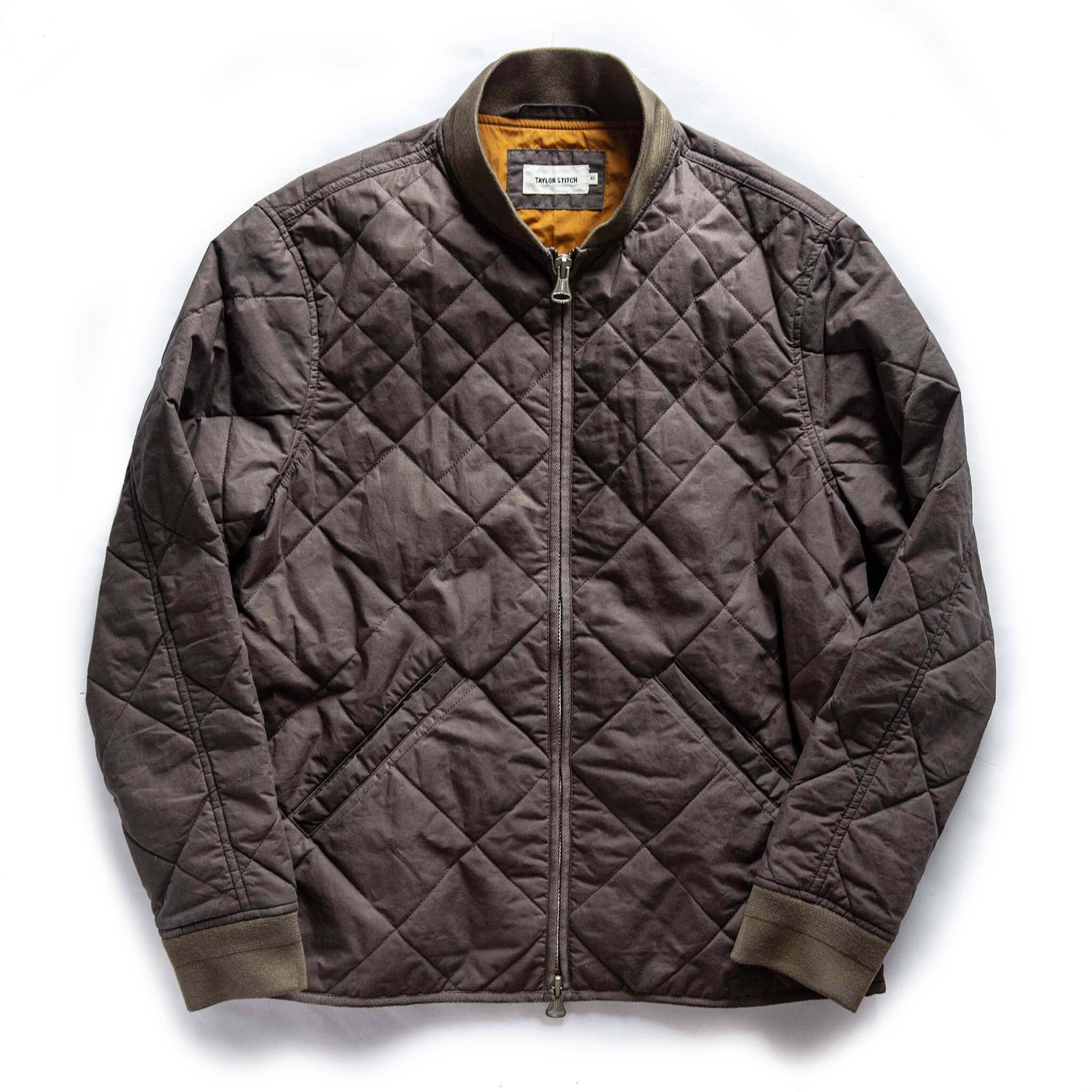 Rccuv Quilted Bomber Jacket in Espresso