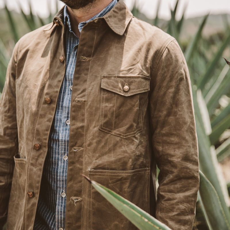 Rccuv Project Jacket in Field Tan Beeswaxed Canvas