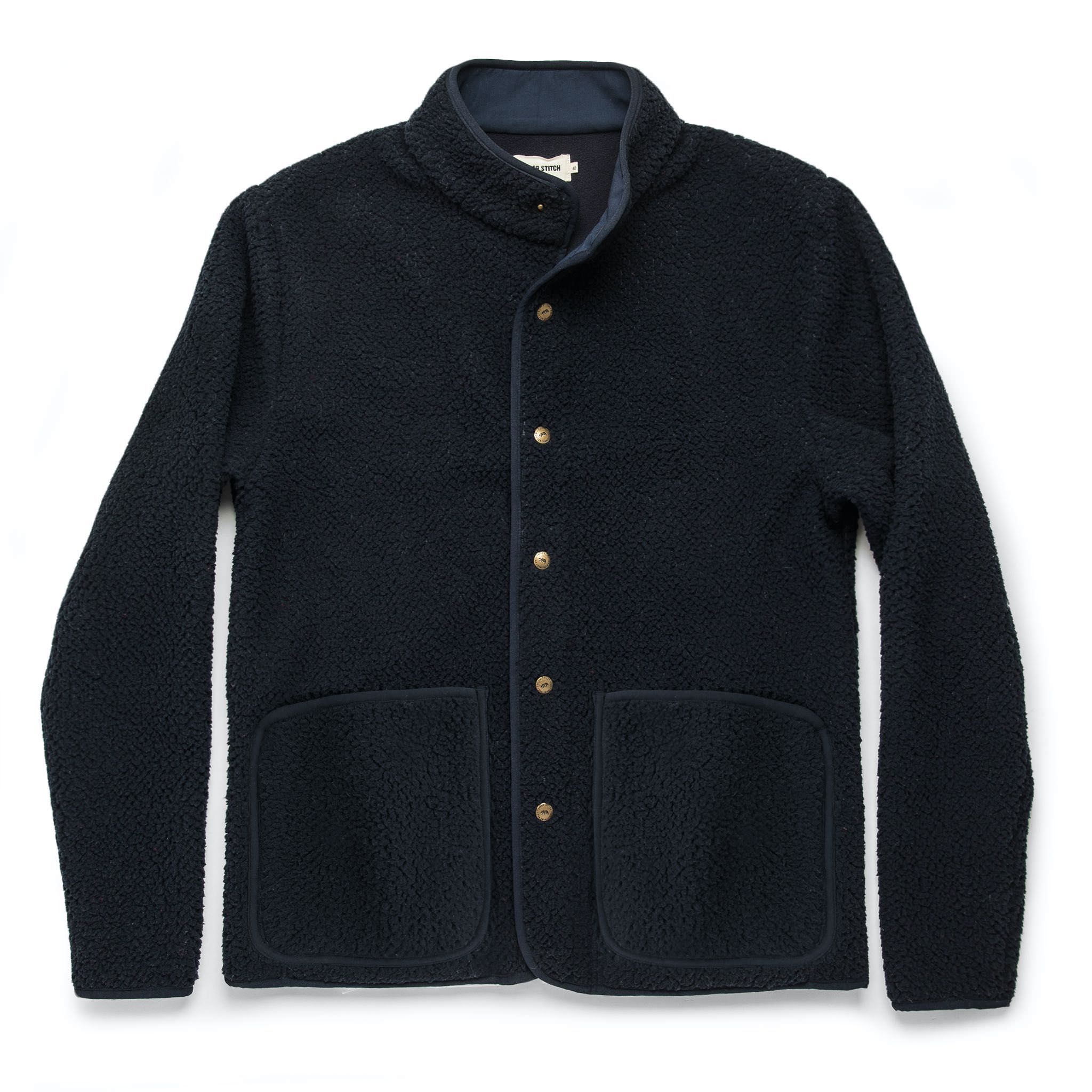 Rccuv Port Jacket in Navy Sherpa