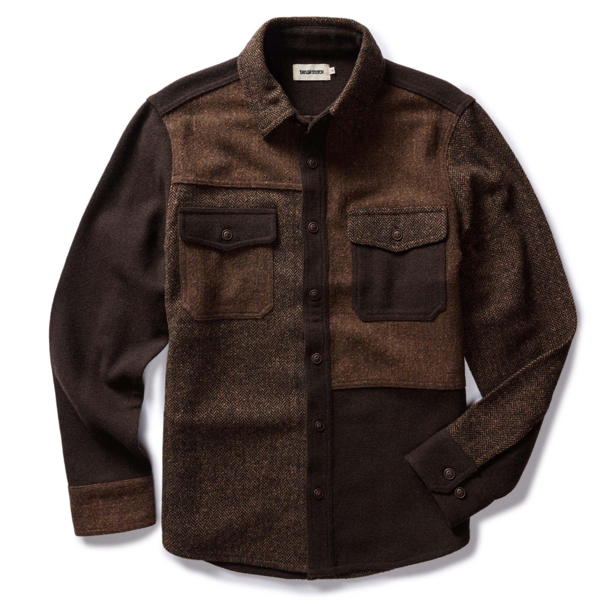 Rccuv Patchwork Overshirt in Timber Tweed