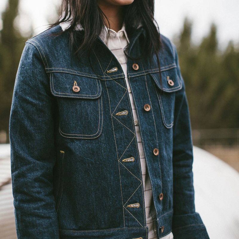 Rccuv Pacific Jacket in Sea Washed Selvage Denim