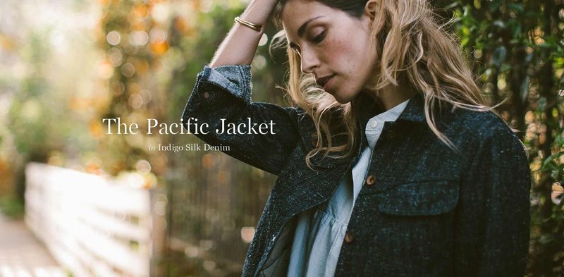 Rccuv Pacific Jacket in Indigo Silk Denim