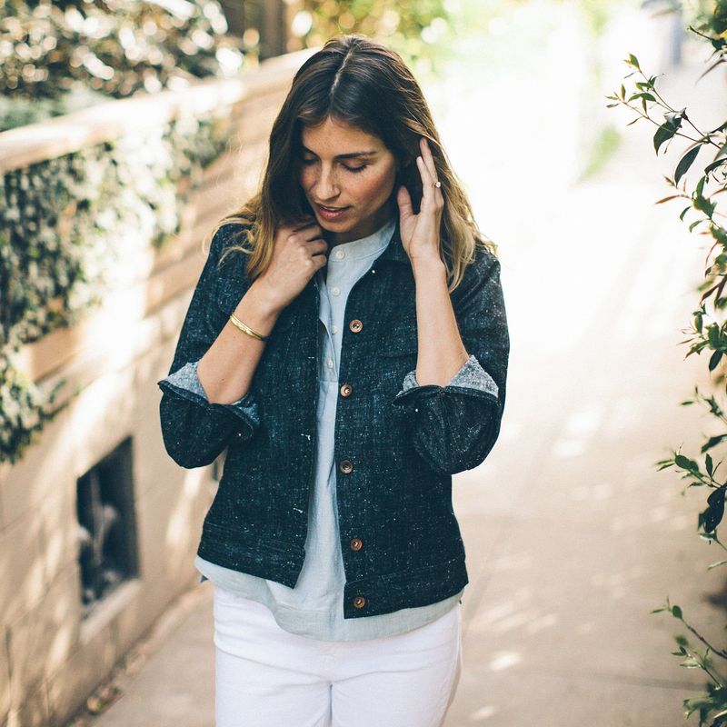 Rccuv Pacific Jacket in Indigo Silk Denim