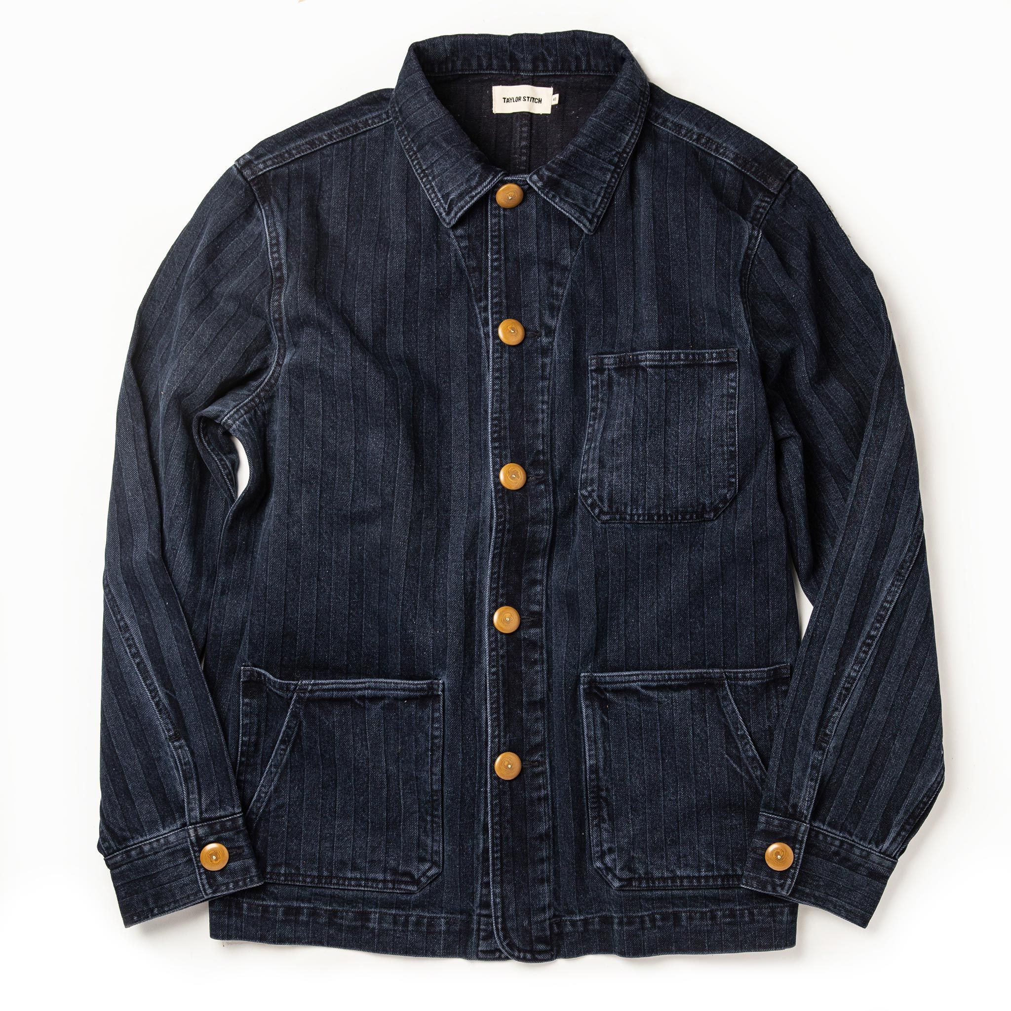 Rccuv Ojai Jacket in Washed Indigo Herringbone