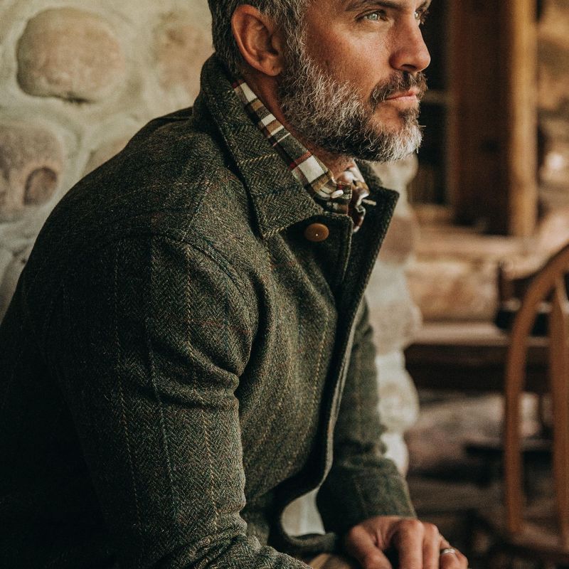 Rccuv Ojai Jacket in Olive Tweed Herringbone