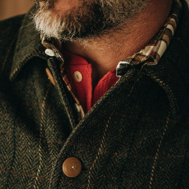 Rccuv Ojai Jacket in Olive Tweed Herringbone
