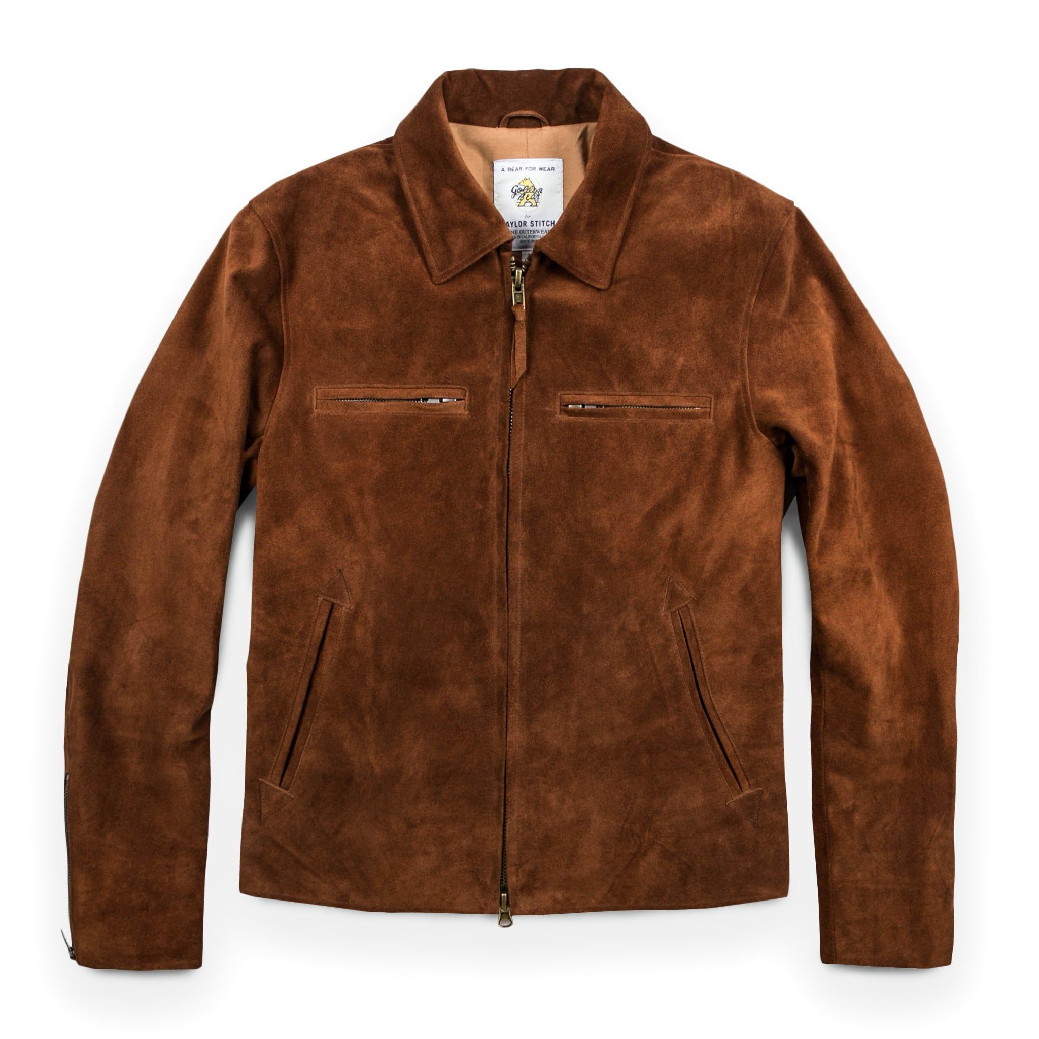 Rccuv Moto Jacket in Tobacco Weatherproof Suede