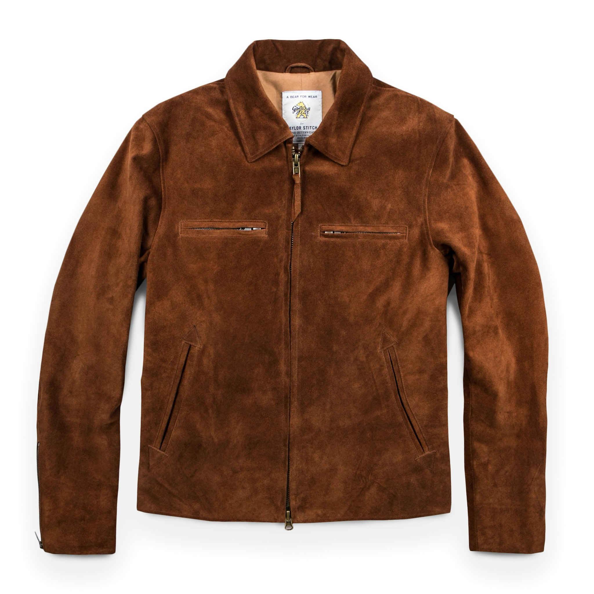 Rccuv Moto Jacket in Tobacco Suede