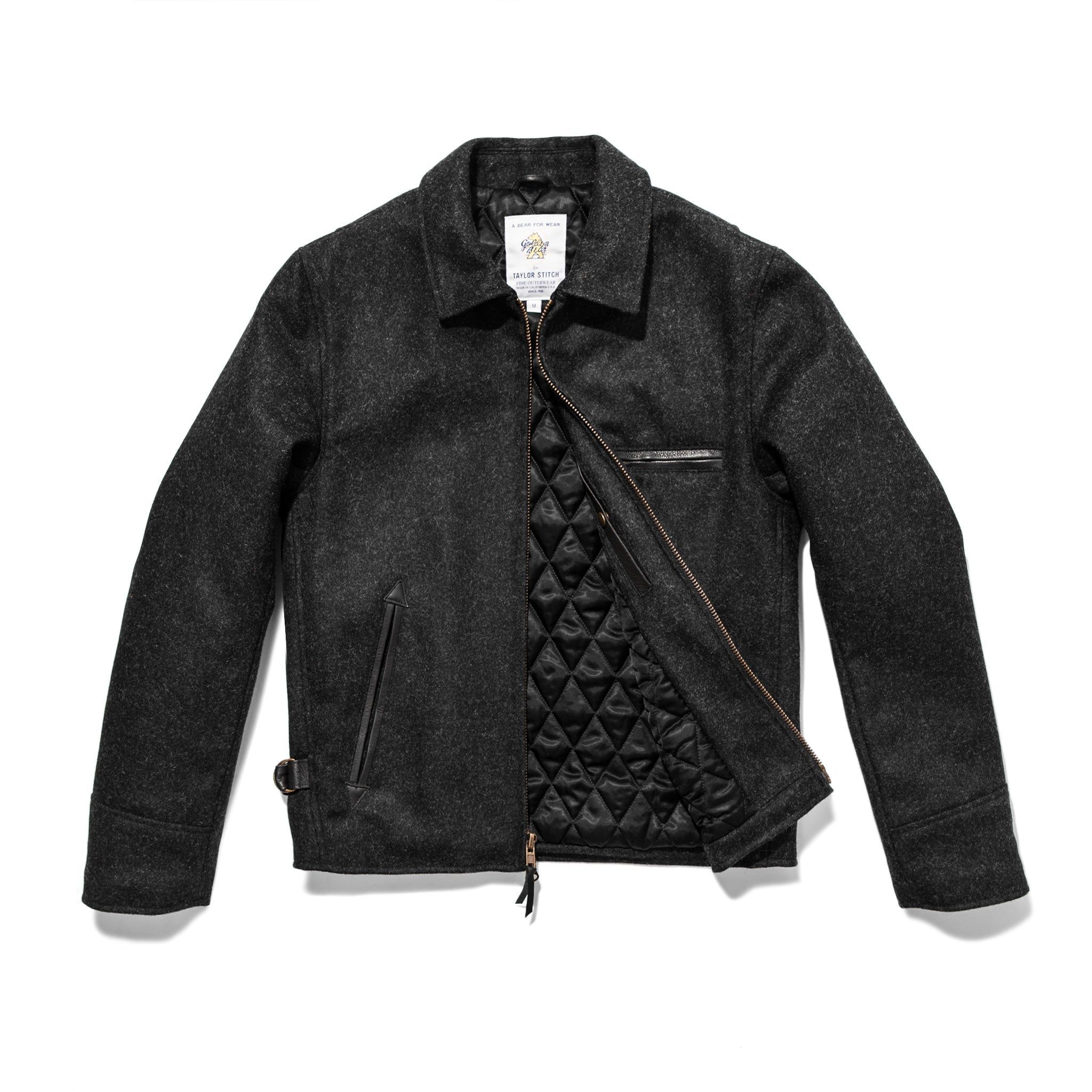 Rccuv Monterey Bomber in Charcoal Wool