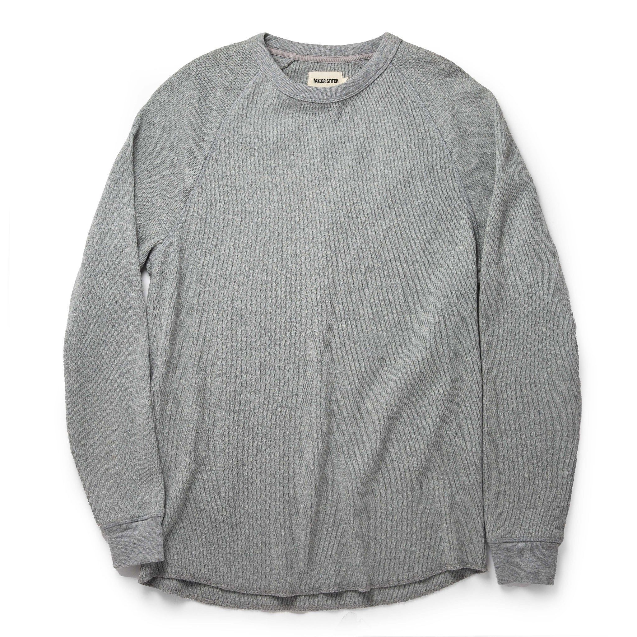 Rccuv Heavy Bag Waffle Crewneck in Aluminum