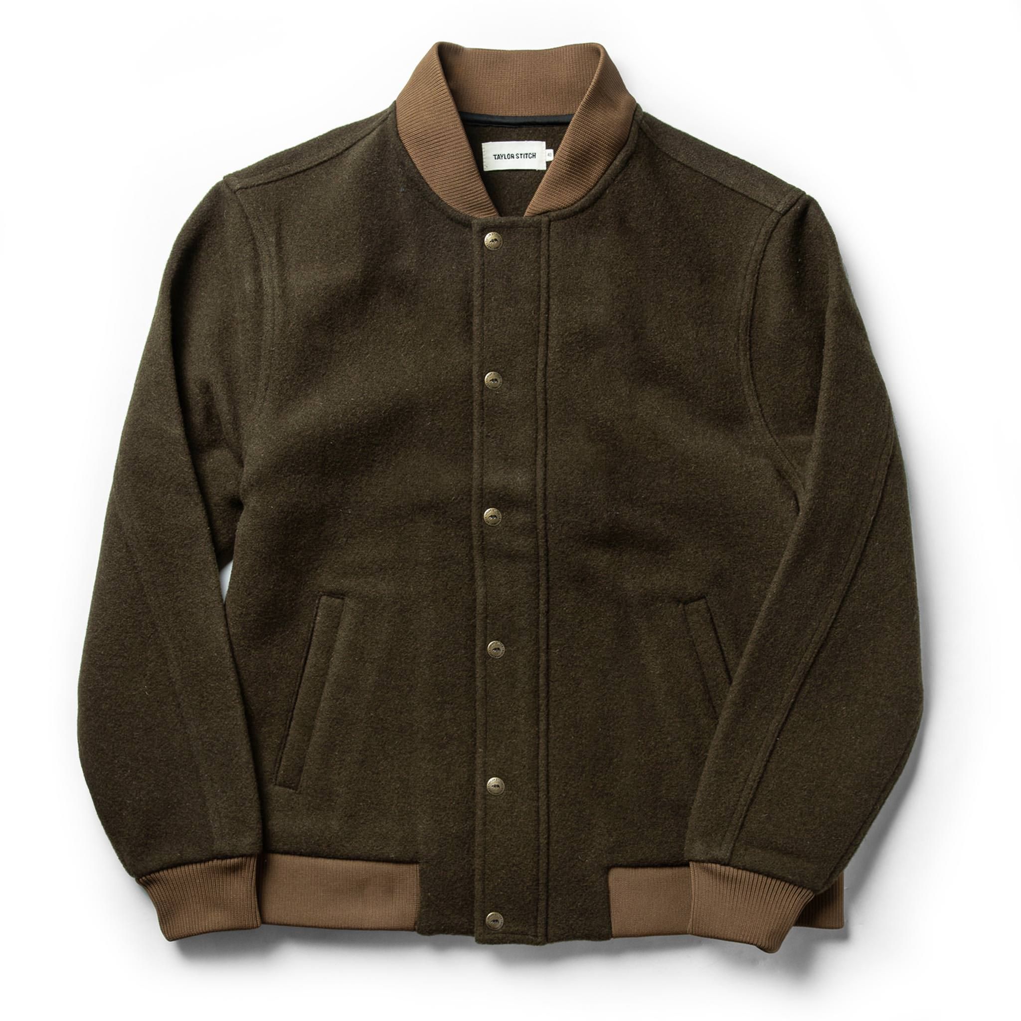 Rccuv Bomber Jacket in Olive Wool