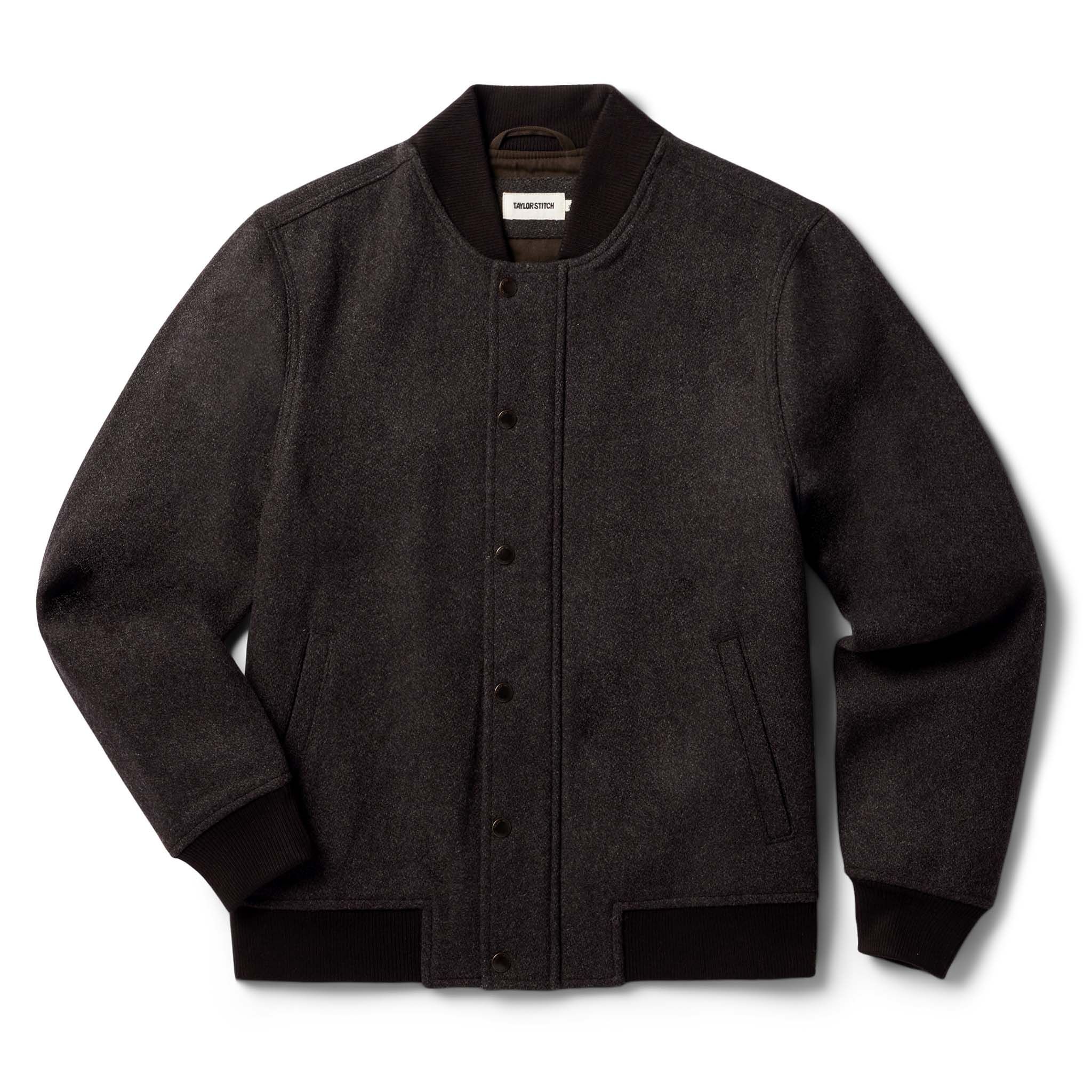 Rccuv Bomber Jacket in Espresso Marl Wool