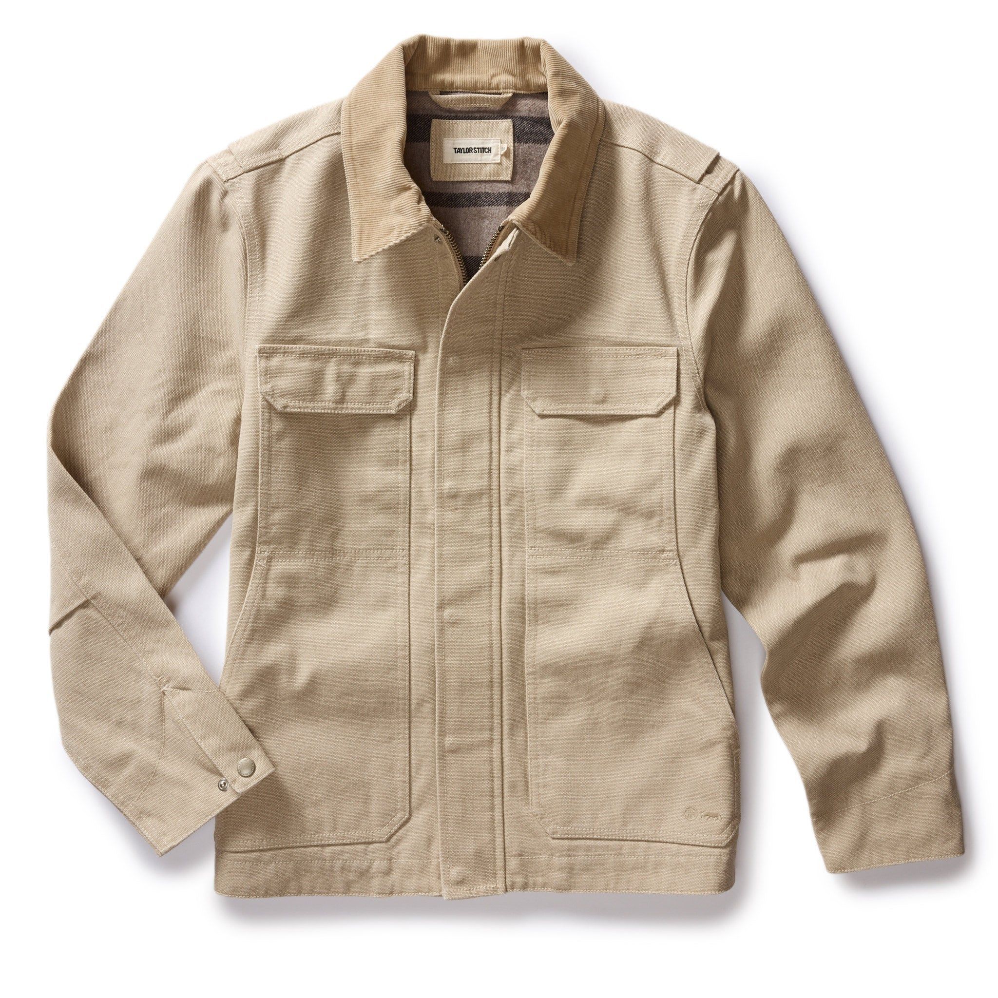 Rccuv Workhorse Utility Jacket in Light Khaki Chipped Canvas