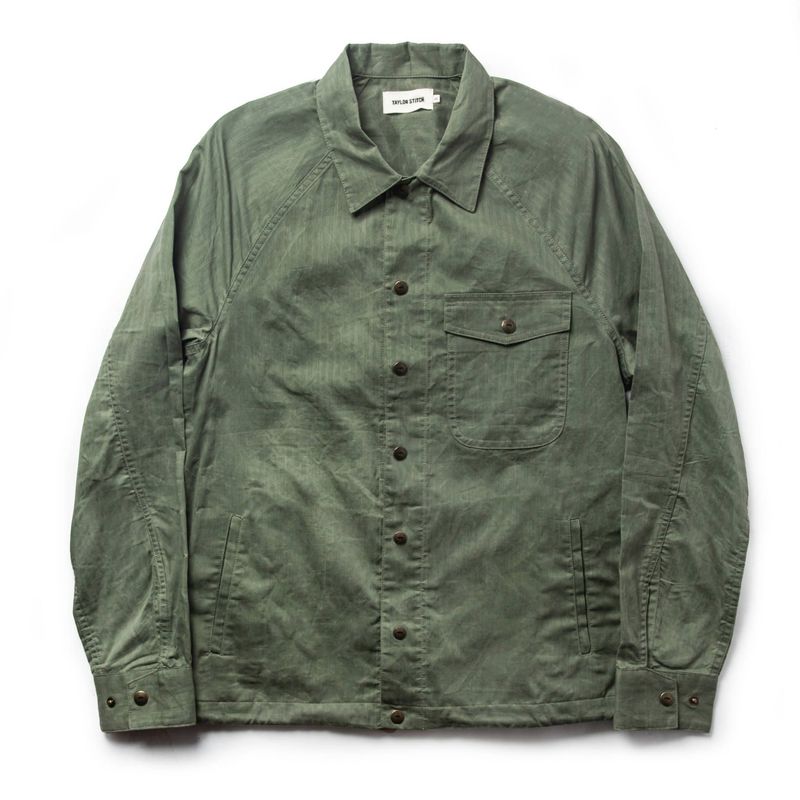 Rccuv Lombardi Jacket in Olive Dry Wax