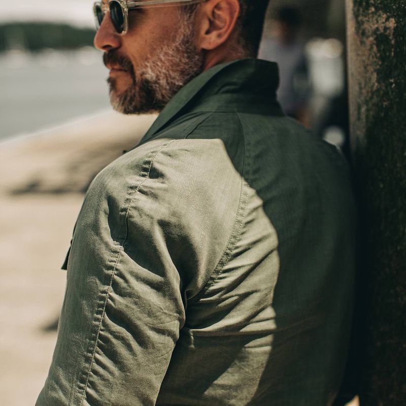 Rccuv Lombardi Jacket in Olive Dry Wax
