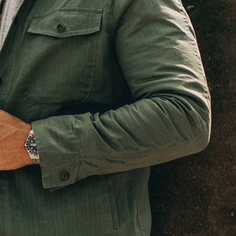Rccuv Lombardi Jacket in Olive Dry Wax