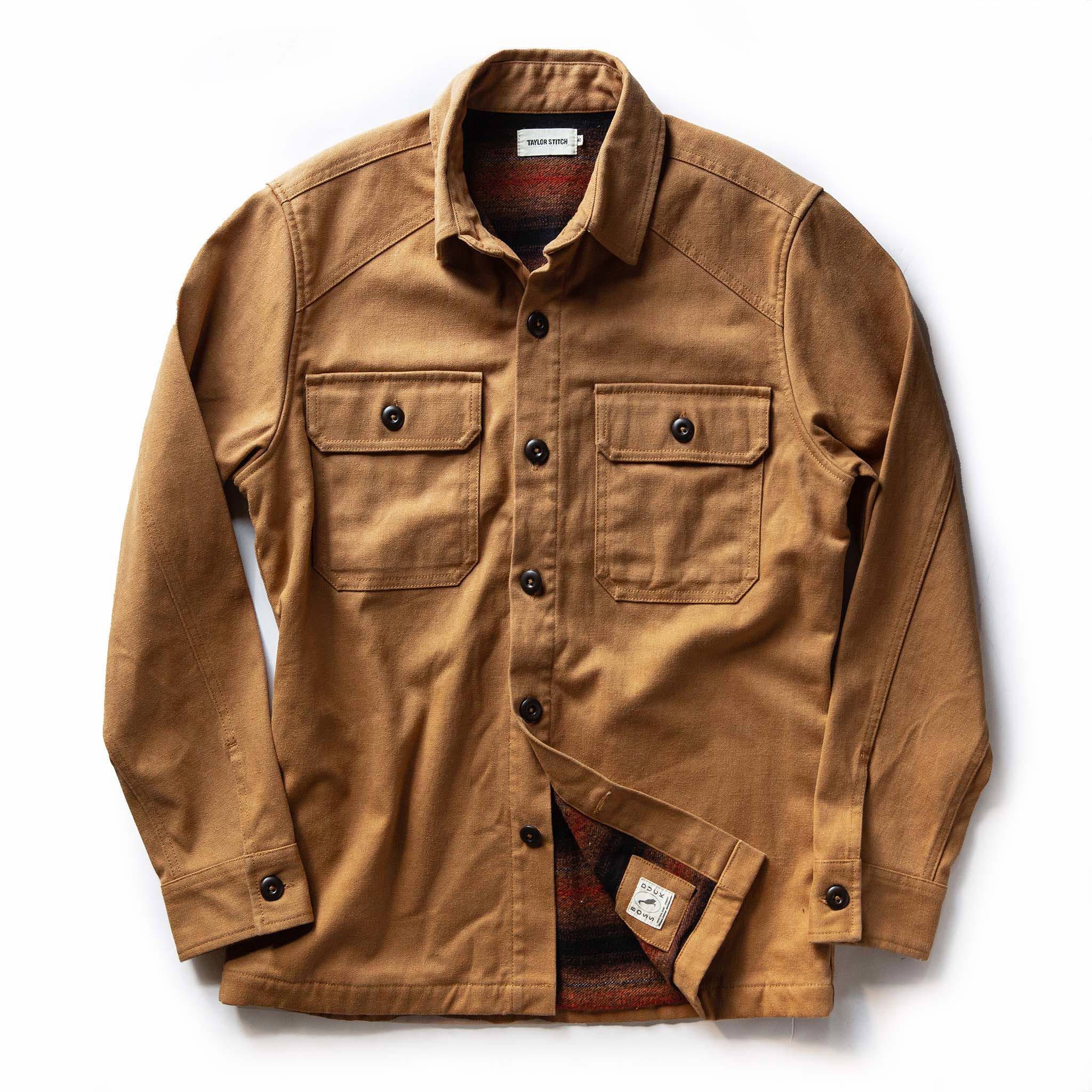 Rccuv Lined Shop Shirt in Tobacco Boss Duck