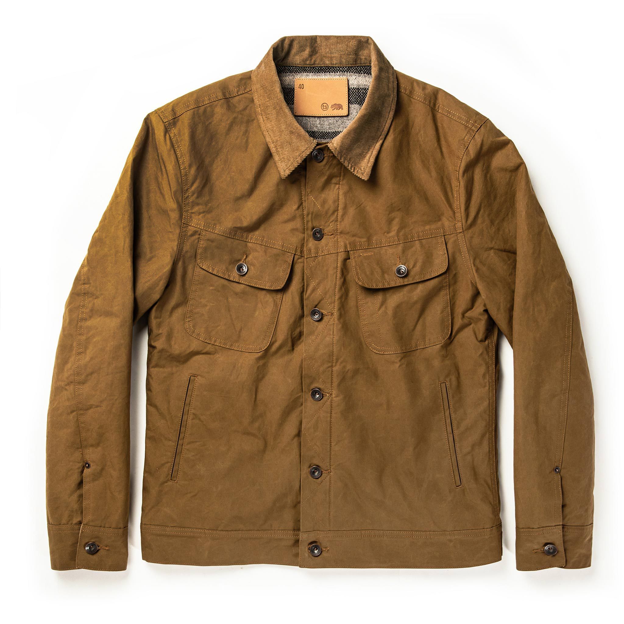 Rccuv Lined Long Haul Jacket in Harvest Tan Dry Wax