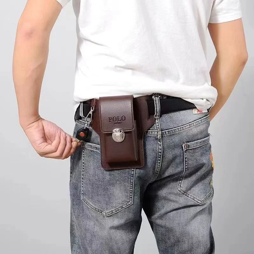 Multifunctional Leather Mobile Phone Bag(Men's waist bag)