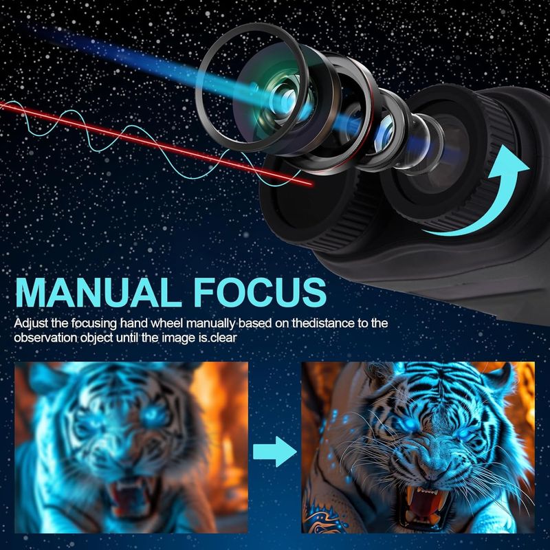 Night Vision Goggles, 4K Night Vision Binoculars, 2200mAH Rechargeable IR Night Vision, 8X Digital Zoom 3-inch HD Screen Binoculars for Outdoor Enthusiasts and Animal Watchersnight Vision Scope