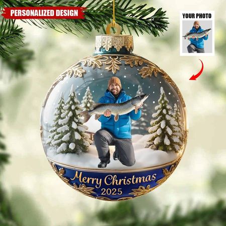 Personalized Fishing Photo Decoration 2025 – Gift for Fishing Enthusiasts