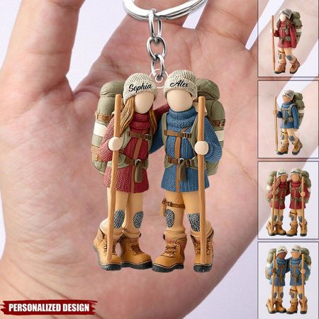 Hiking Partners for Life-Personalized Hiking Transparent Keychain
