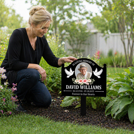 Personalized Photo Memorial Metal Garden Stake