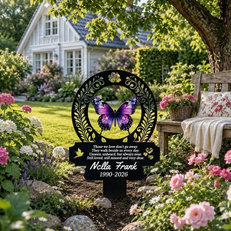 Personalized Butterfly Memorial Metal Garden Stake